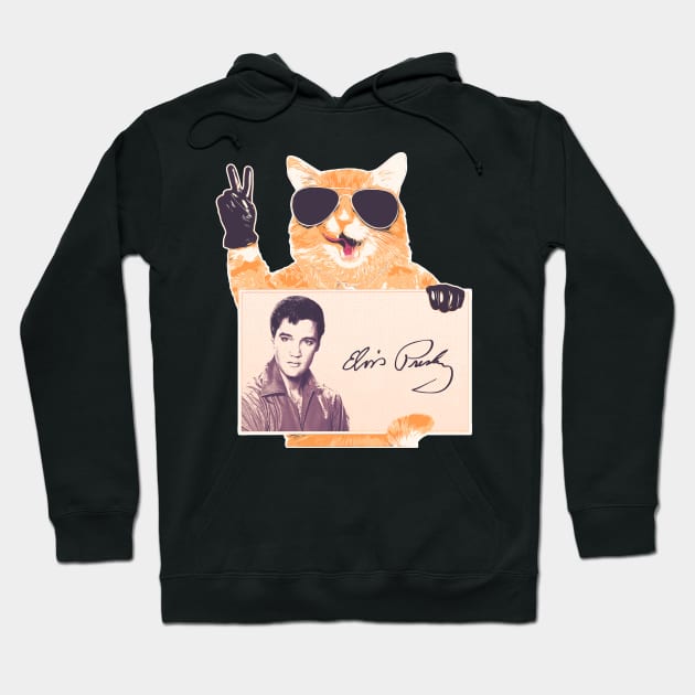 The King of Rock Retro Cat Hoodie by Shelie Senpai